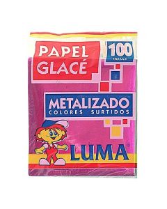PAPEL GLACE METALIZADO X 100 HS LUMA